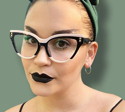 Za'hira Pink/Black Cat Eye Glasses