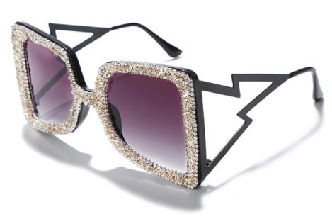 Za'Hira Oversized Rhinestone Sunglasses