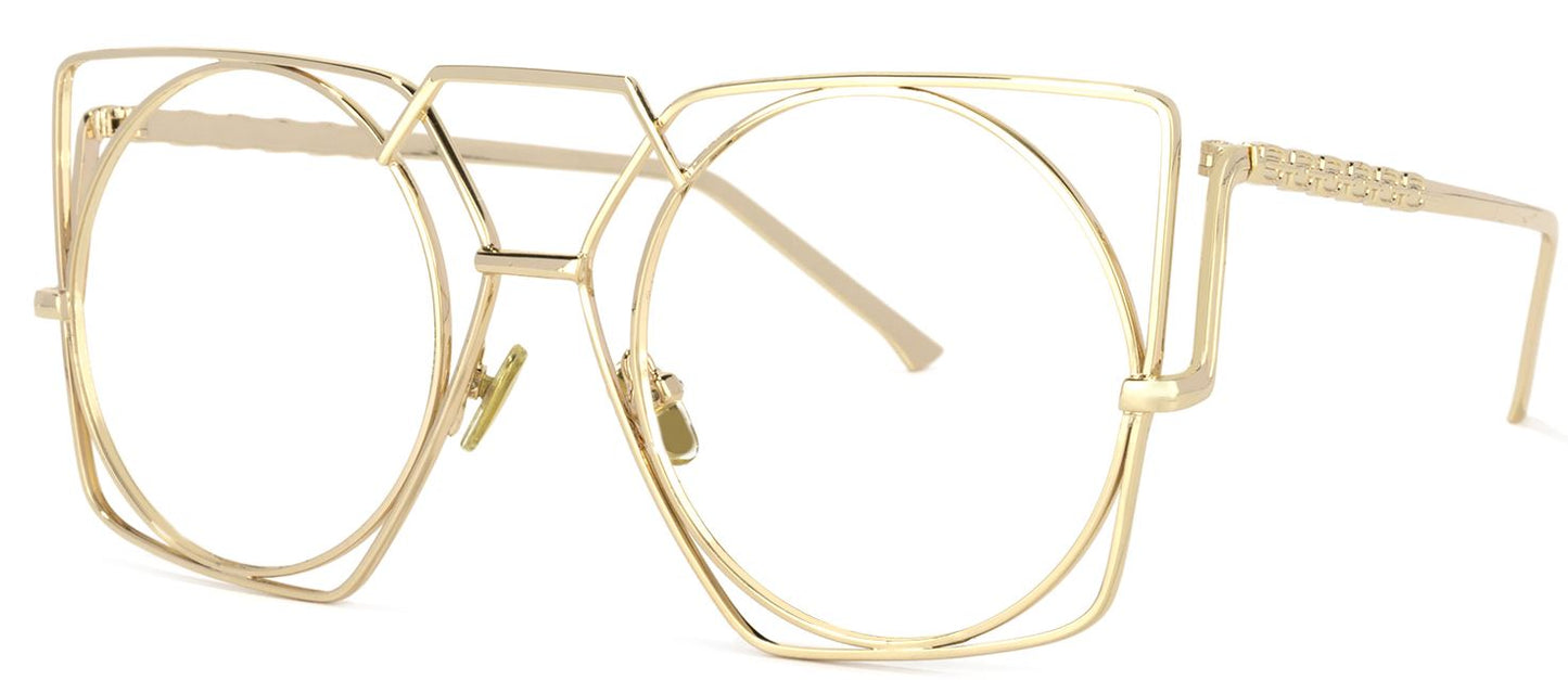 Za'hira Aviator Gold Eyeglasses