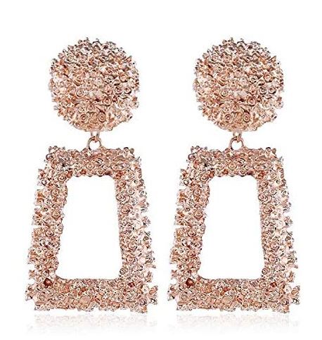 Statement Metal Dangle Drop Earrings Fashion Irregular Geometric Chunky Stud Earrings