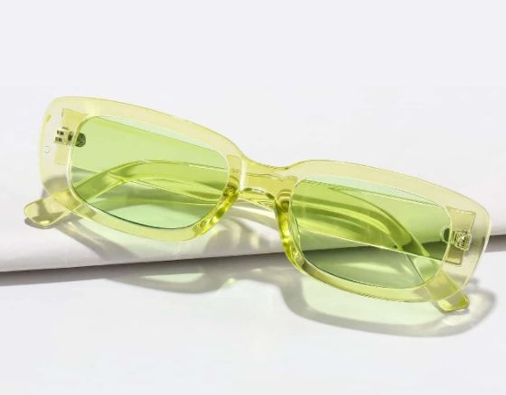 Za'hira Neon Transparent Square Frame Sunglasses