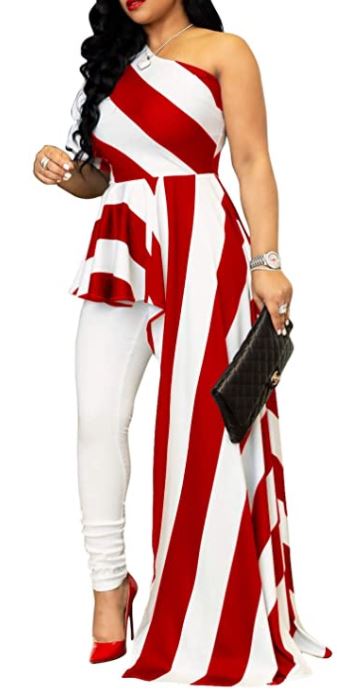Women's Ruffle Peplum Top Shirt Maxi Shirt