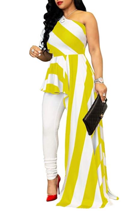 Women's Ruffle Peplum Top Shirt Maxi Shirt