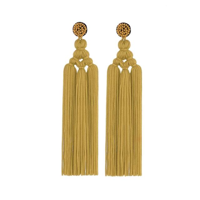 Cotton Tassel Earrings Fashion Jewelry Wide Fringe Drop Dangle 16 COLORS