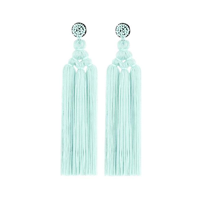 Cotton Tassel Earrings Fashion Jewelry Wide Fringe Drop Dangle 16 COLORS
