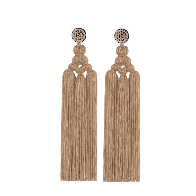 Cotton Tassel Earrings Fashion Jewelry Wide Fringe Drop Dangle 16 COLORS