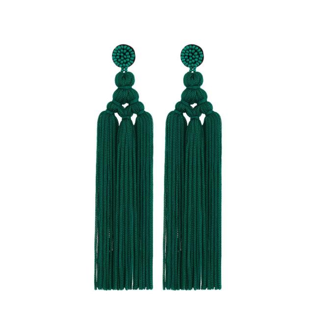 Cotton Tassel Earrings Fashion Jewelry Wide Fringe Drop Dangle 16 COLORS