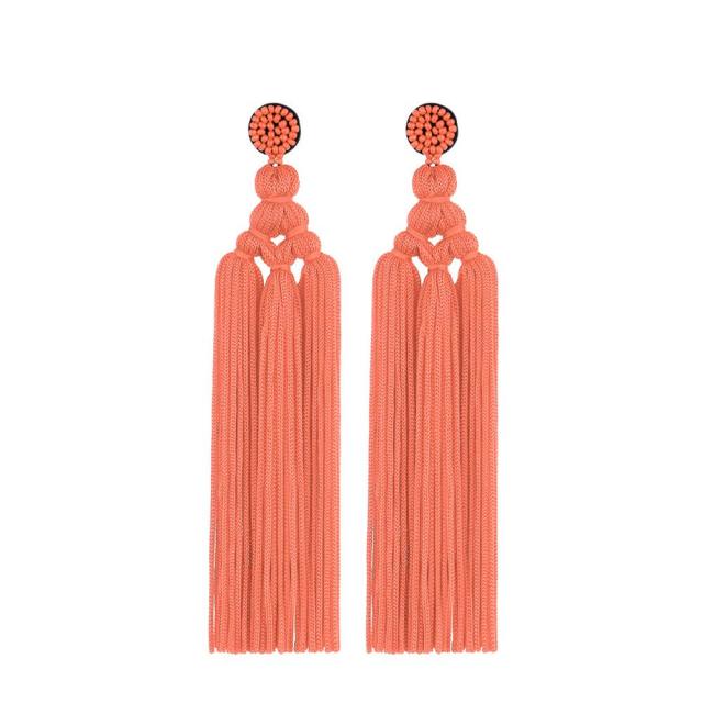 Cotton Tassel Earrings Fashion Jewelry Wide Fringe Drop Dangle 16 COLORS