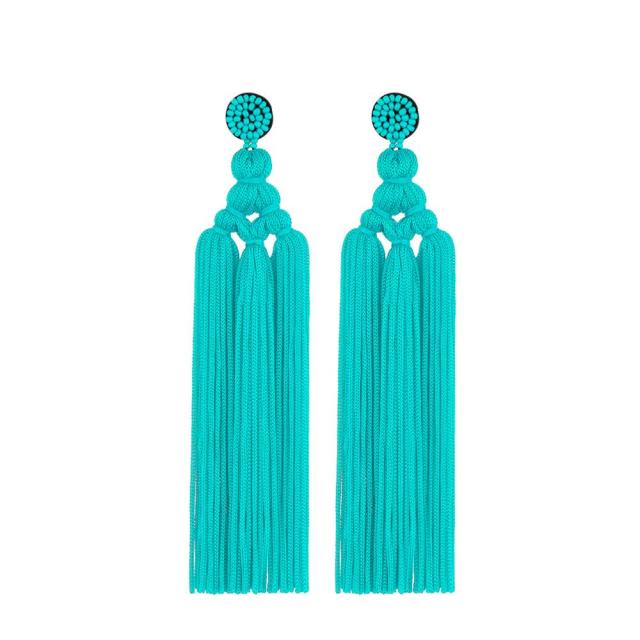 Cotton Tassel Earrings Fashion Jewelry Wide Fringe Drop Dangle 16 COLORS