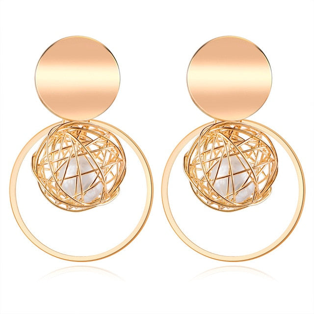 Korean Statement Round Earrings