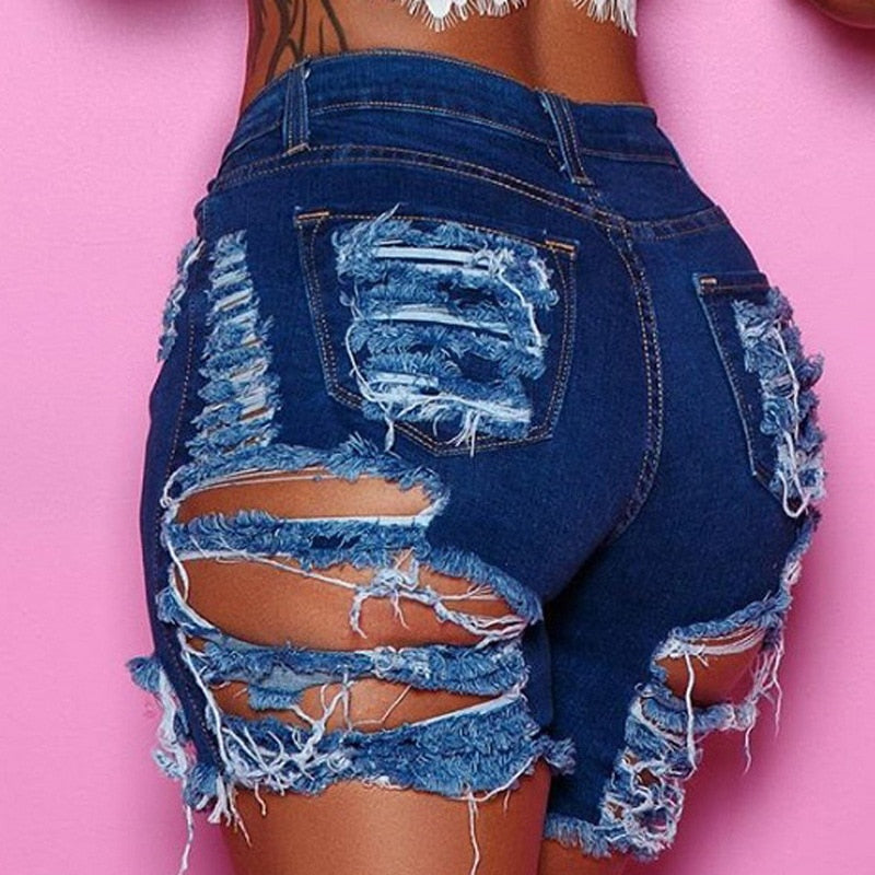 Summer woman trendy Ripped Denim Shorts