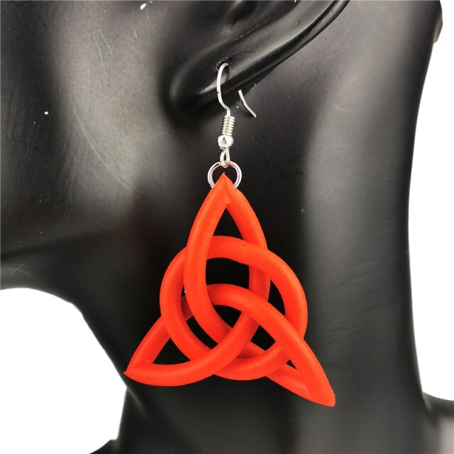 Geometric Drop Earrings For Women Multicolor Rubber Earrings Handmade