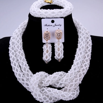 Chunky Women Royal Blue African Beads Bridal Jewelry Sets For Wedding Nigerian Beads Necklace Earrings Bracelet Set Of Jewelry