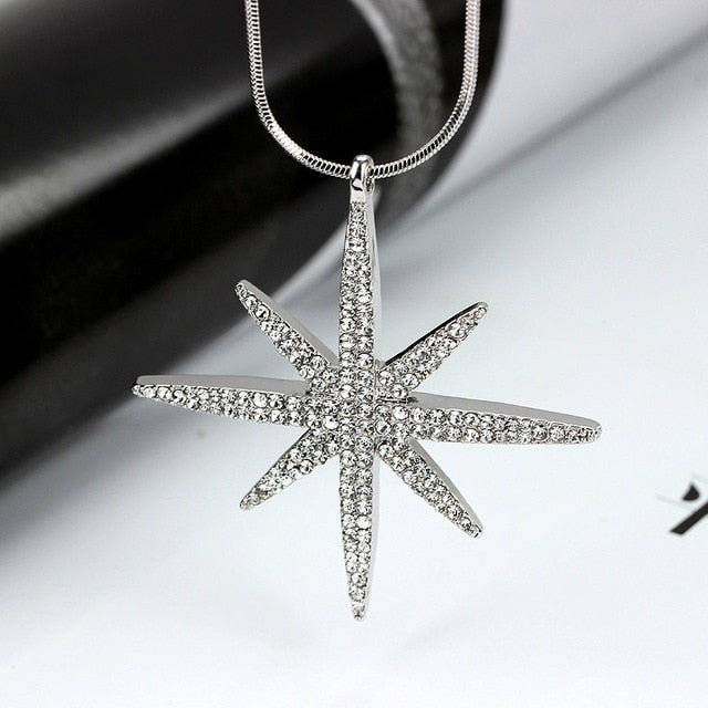 BYSPT Gold Silver Color Rhinestone Long Necklace Vintage Punk Triangle Square Oval Crystal Glass Pendant Necklaces Women Jewelry