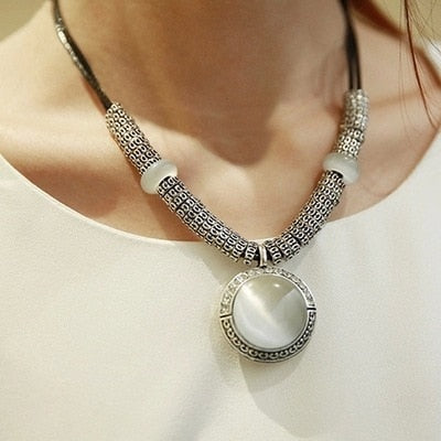 BYSPT Gold Silver Color Rhinestone Long Necklace Vintage Punk Triangle Square Oval Crystal Glass Pendant Necklaces Women Jewelry