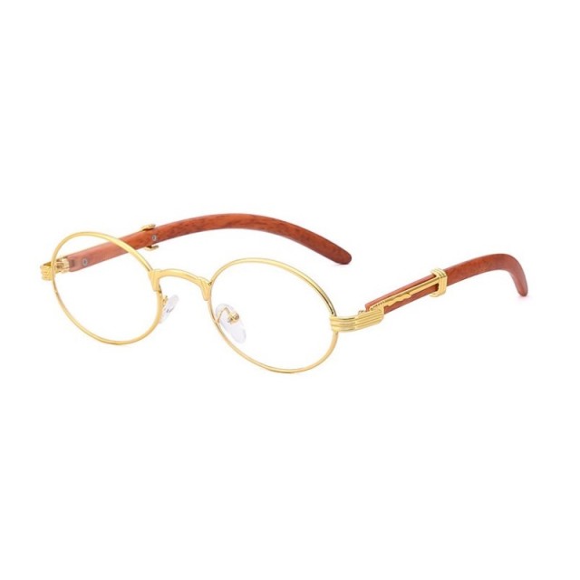 Round Vintage Steampunk Sunglasses Wood Fashion
