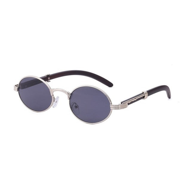 Round Vintage Steampunk Sunglasses Wood Fashion