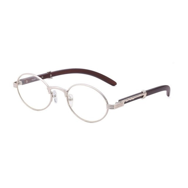 Round Vintage Steampunk Sunglasses Wood Fashion