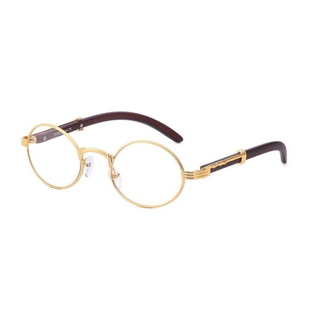 Round Vintage Steampunk Sunglasses Wood Fashion