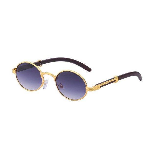 Round Vintage Steampunk Sunglasses Wood Fashion