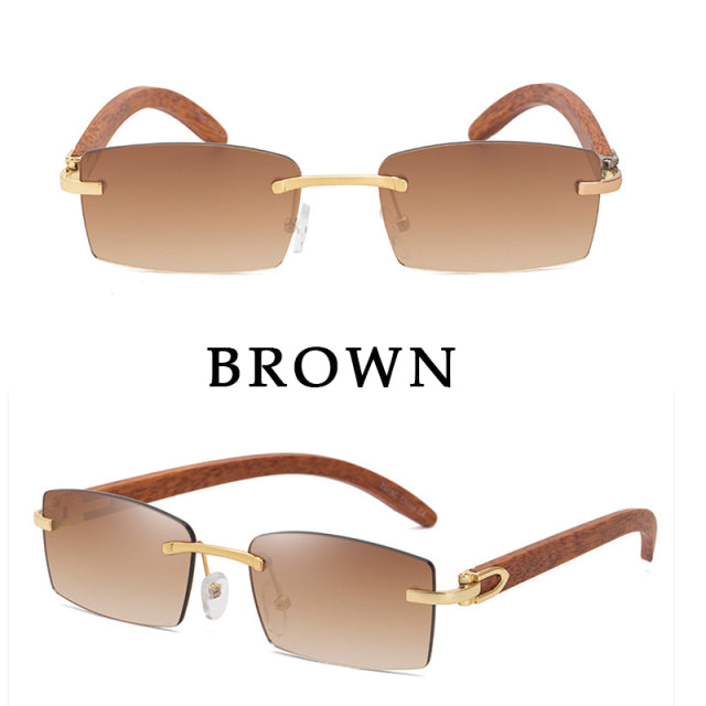 Rimless Sunglasses For Men Fashion Square Glasses