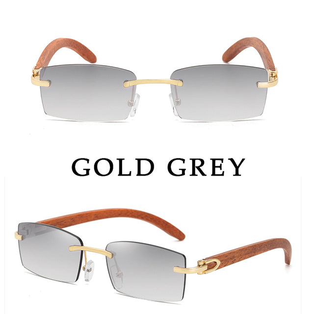 Rimless Sunglasses For Men Fashion Square Glasses