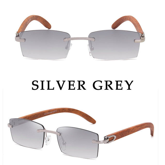 Rimless Sunglasses For Men Fashion Square Glasses