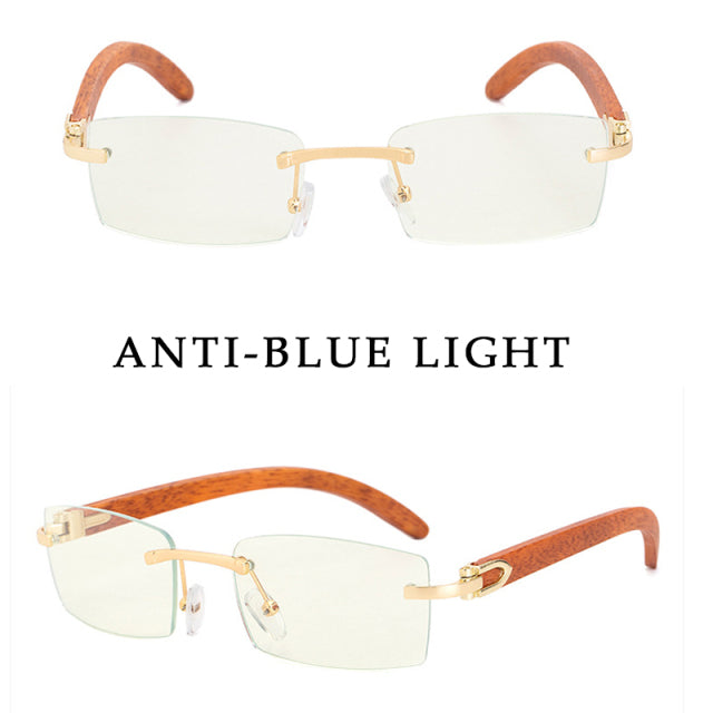 Rimless Sunglasses For Men Fashion Square Glasses
