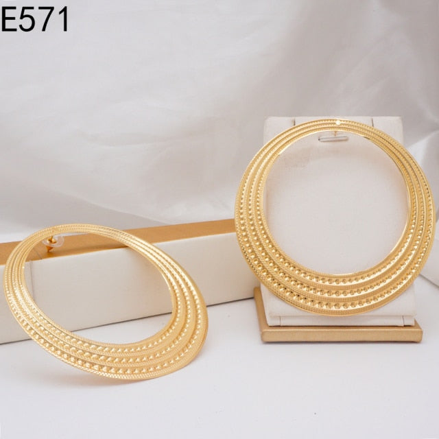 Gold stud earring pendant new design women dangle Earring Drop Earrings