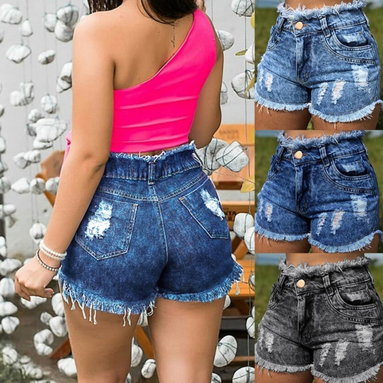 Fashion Trend Ripped Fringed