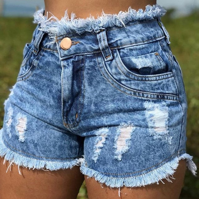 Fashion Trend Ripped Fringed