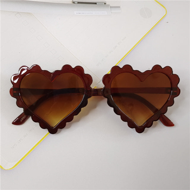 Vintage Kids Sunglasses Children Fashion Brand Heart Love SunGlasses
