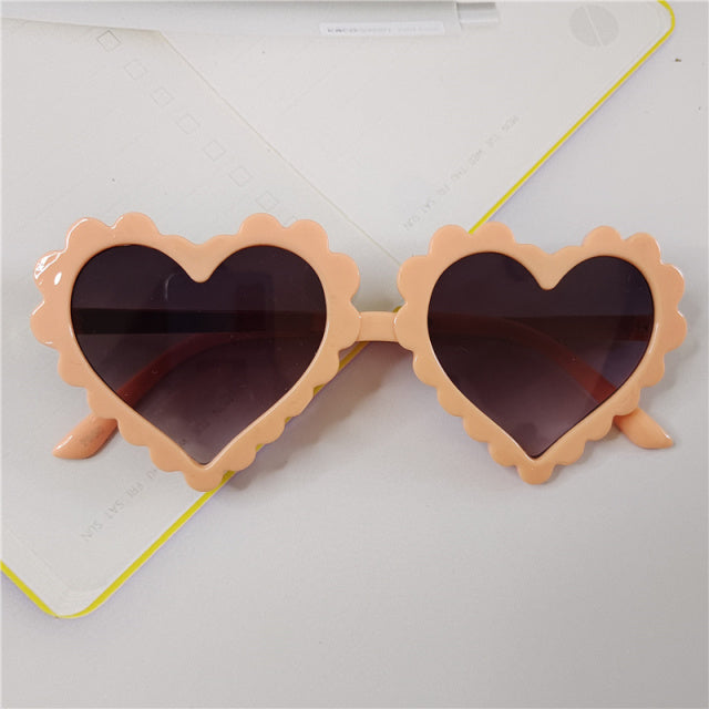 Vintage Kids Sunglasses Children Fashion Brand Heart Love SunGlasses