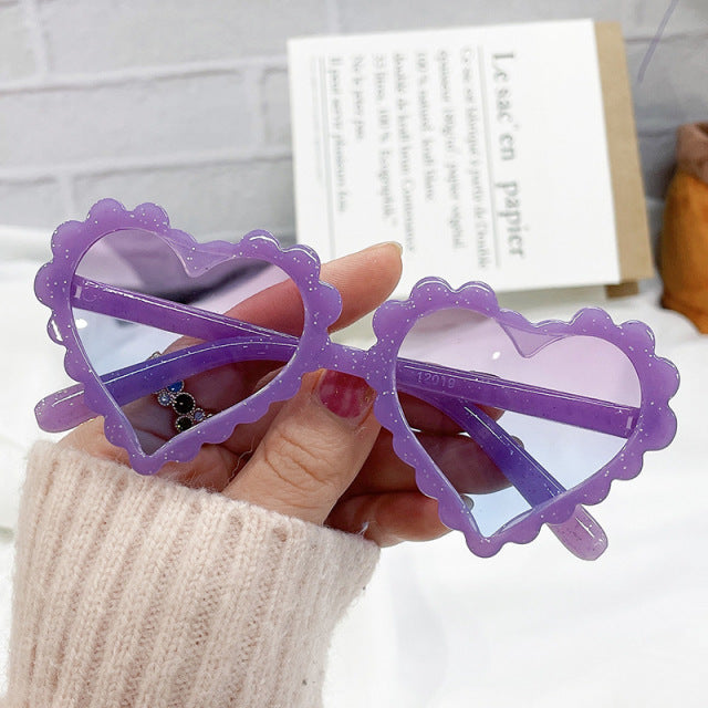 Vintage Kids Sunglasses Children Fashion Brand Heart Love SunGlasses