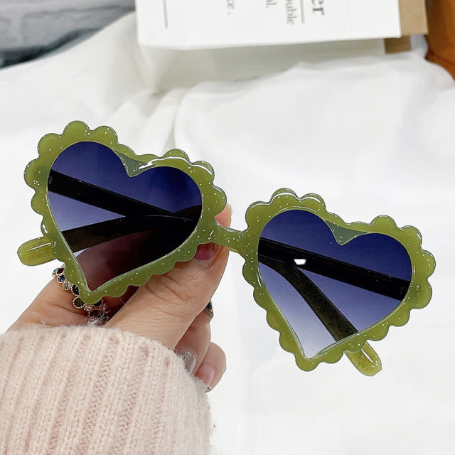 Vintage Kids Sunglasses Children Fashion Brand Heart Love SunGlasses