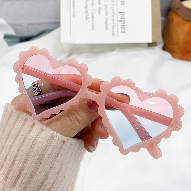 Vintage Kids Sunglasses Children Fashion Brand Heart Love SunGlasses