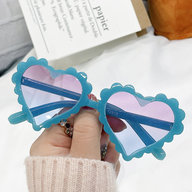 Vintage Kids Sunglasses Children Fashion Brand Heart Love SunGlasses