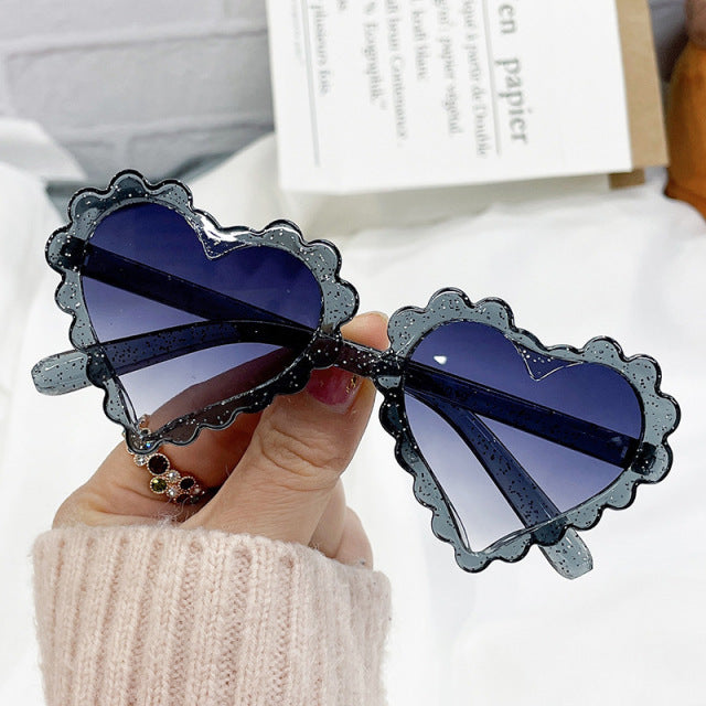 Vintage Kids Sunglasses Children Fashion Brand Heart Love SunGlasses
