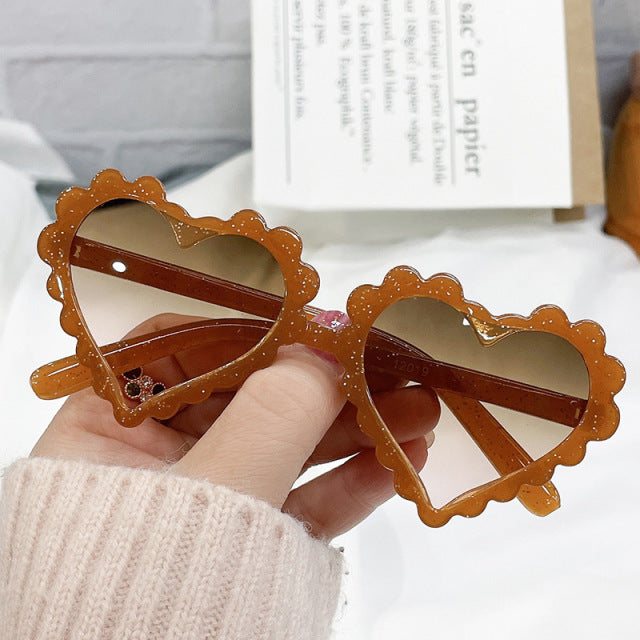Vintage Kids Sunglasses Children Fashion Brand Heart Love SunGlasses