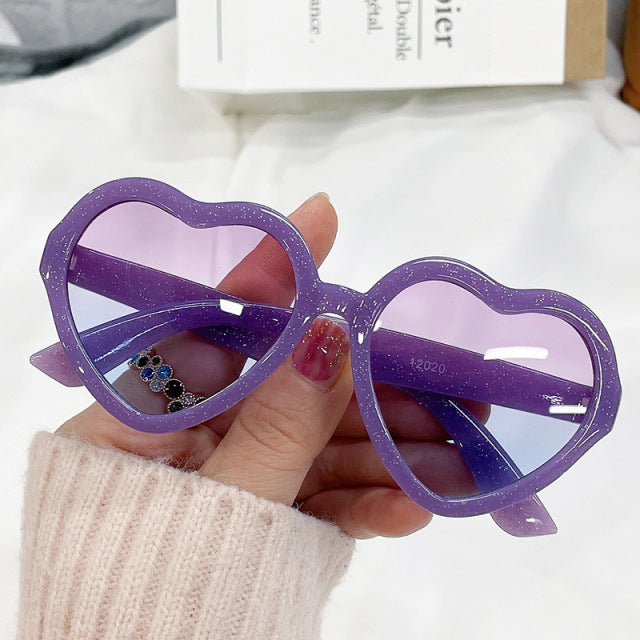 Vintage Kids Sunglasses Children Fashion Brand Heart Love SunGlasses