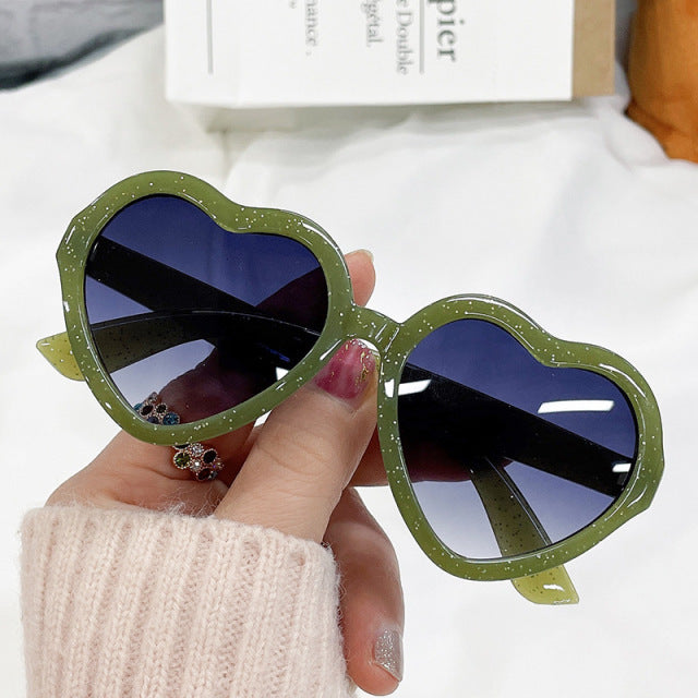 Vintage Kids Sunglasses Children Fashion Brand Heart Love SunGlasses