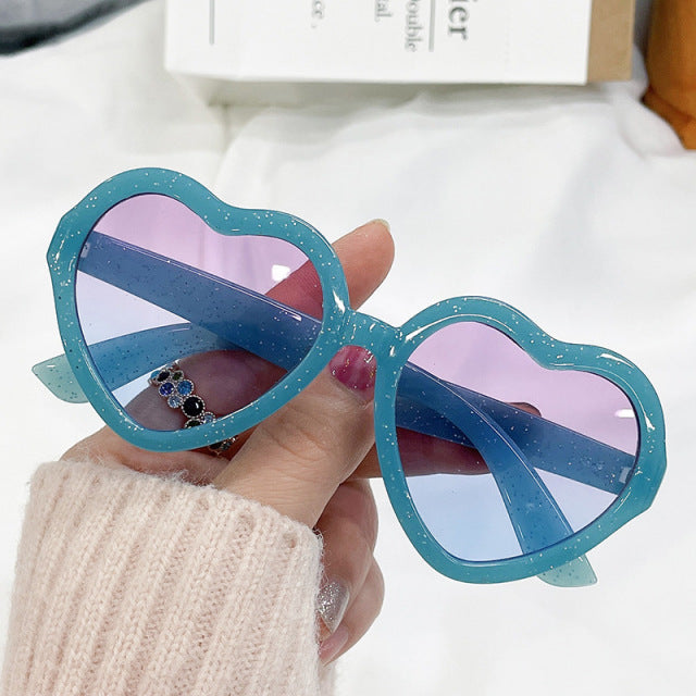 Vintage Kids Sunglasses Children Fashion Brand Heart Love SunGlasses