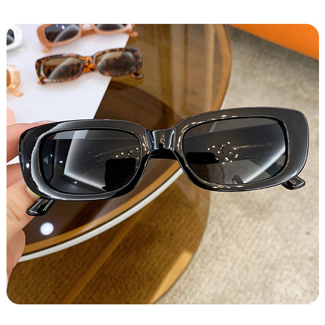 Girls Narrow Rectangle Sunglasses For Kids Retro Jelly Color Eyewear Shades UV400