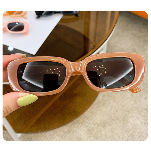 Girls Narrow Rectangle Sunglasses For Kids Retro Jelly Color Eyewear Shades UV400