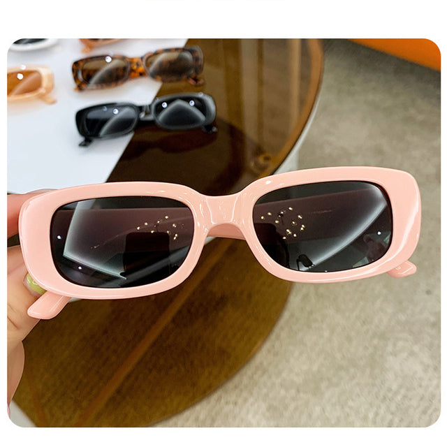 Girls Narrow Rectangle Sunglasses For Kids Retro Jelly Color Eyewear Shades UV400