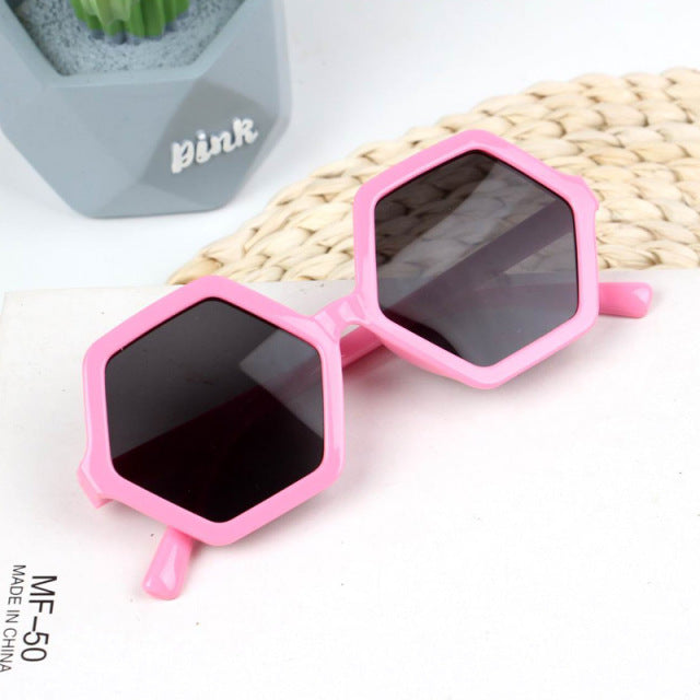 Kids Sunglasses Boys & Girls Hexagonal Diamond Sunglasses UV400 UV Protection