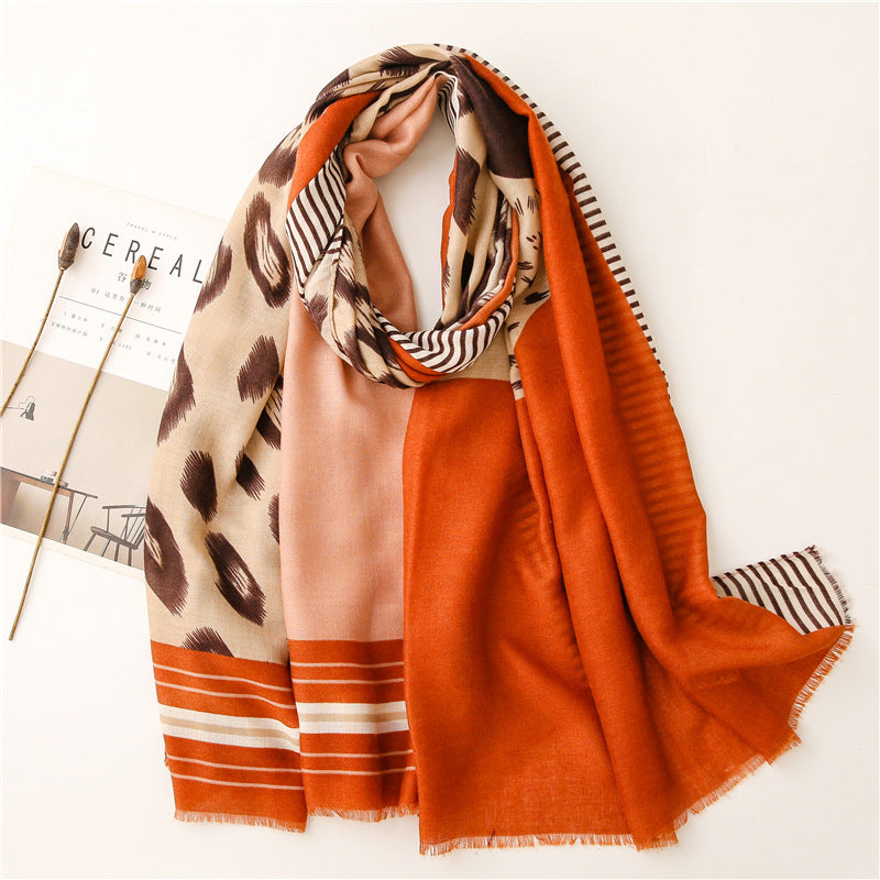 Sexy Leopard Dot Viscose Scarf High Quality Fringe Shawls and Wraps