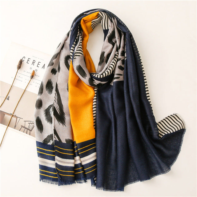Sexy Leopard Dot Viscose Scarf High Quality Fringe Shawls and Wraps