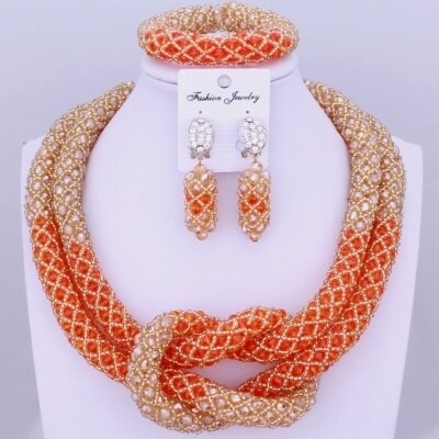 Chunky Women Royal Blue African Beads Bridal Jewelry Sets For Wedding Nigerian Beads Necklace Earrings Bracelet Set Of Jewelry