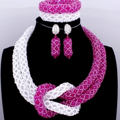 Chunky Women Royal Blue African Beads Bridal Jewelry Sets For Wedding Nigerian Beads Necklace Earrings Bracelet Set Of Jewelry
